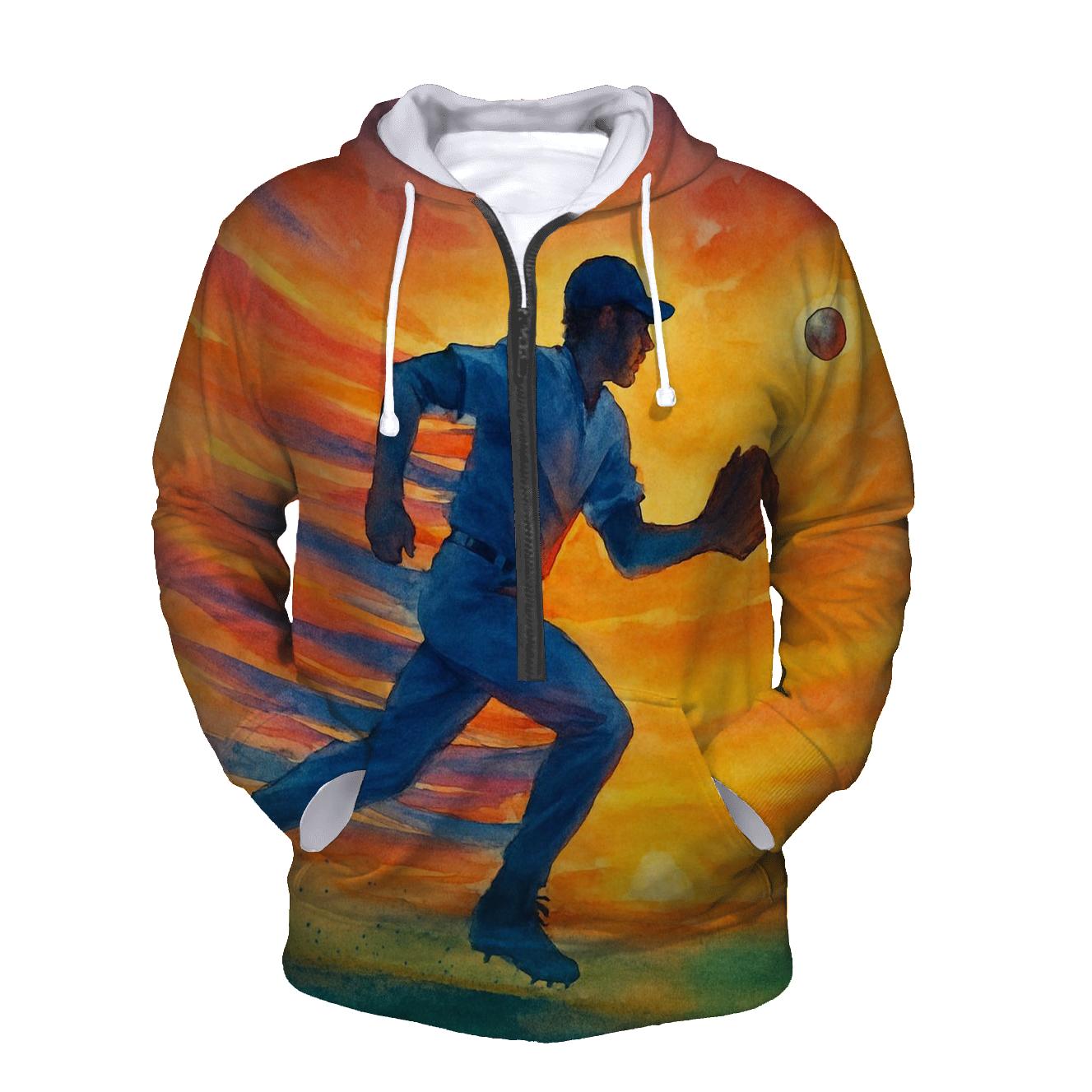 Sunset Outfield Chase premium hoodies