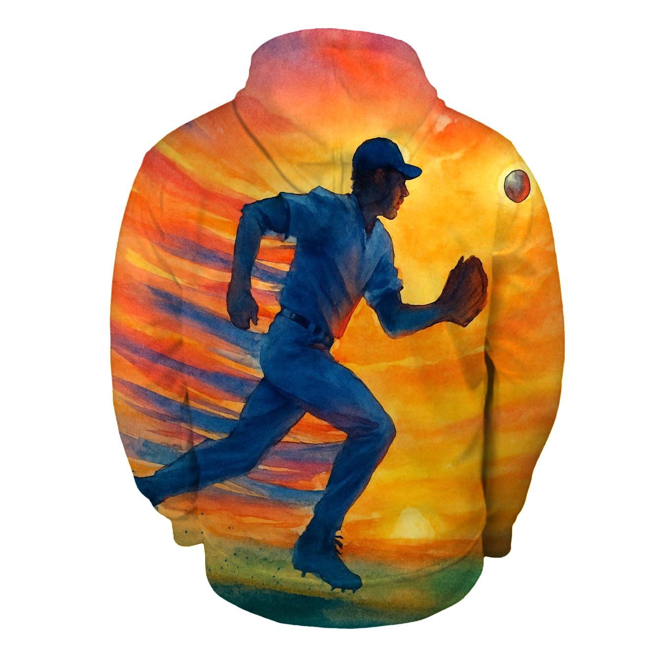 Sunset Outfield Chase premium hoodies