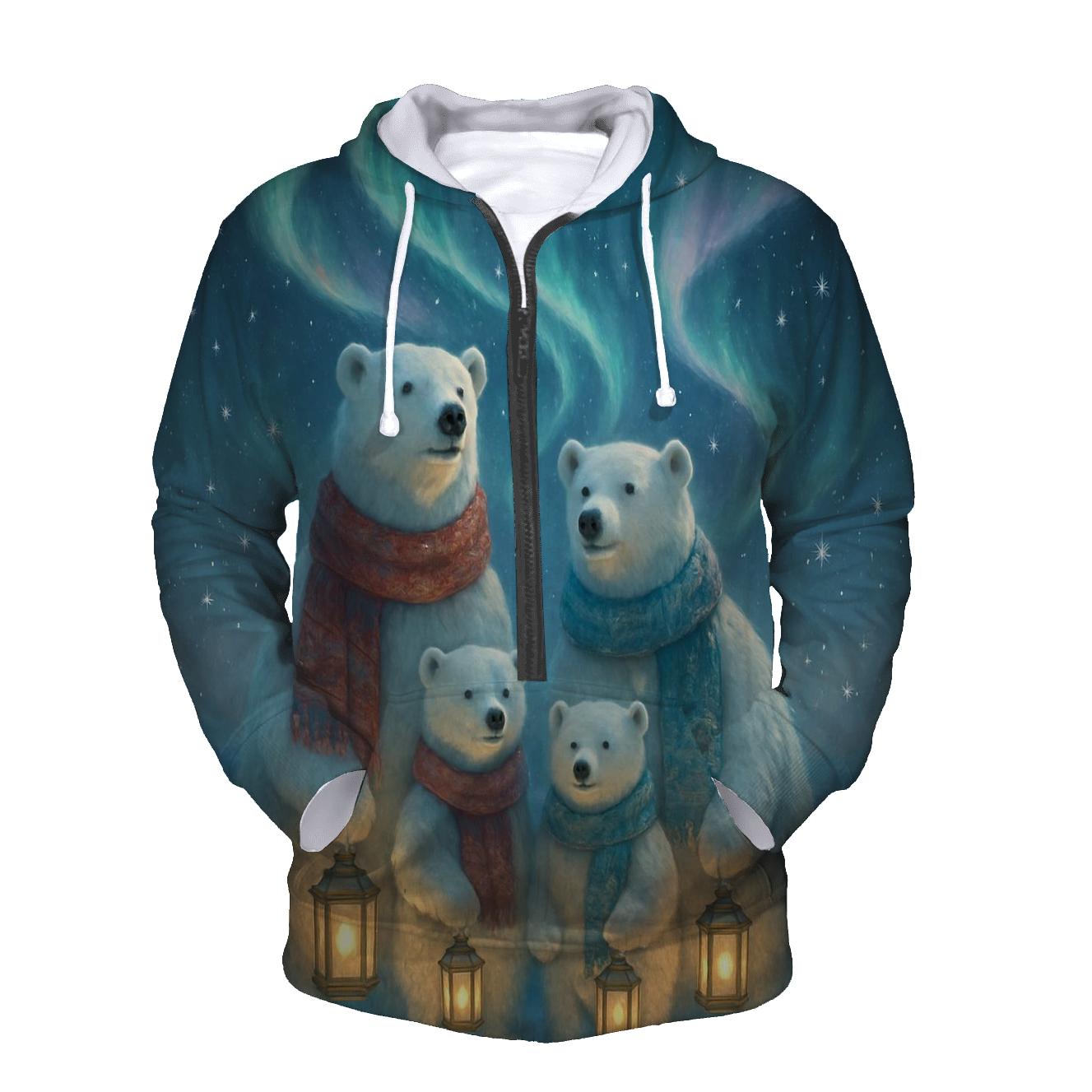 Aurora Polar Bear Carolers pullover hoodies