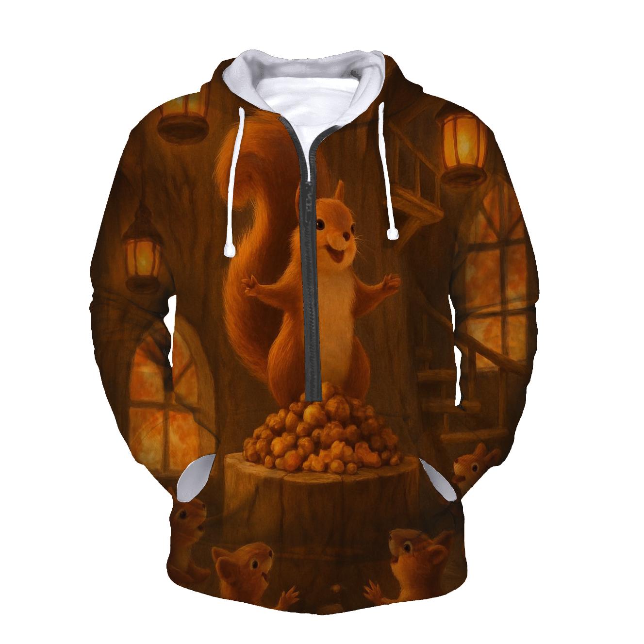 Squirrels Autumn Feast Treehouse graphic hoodies