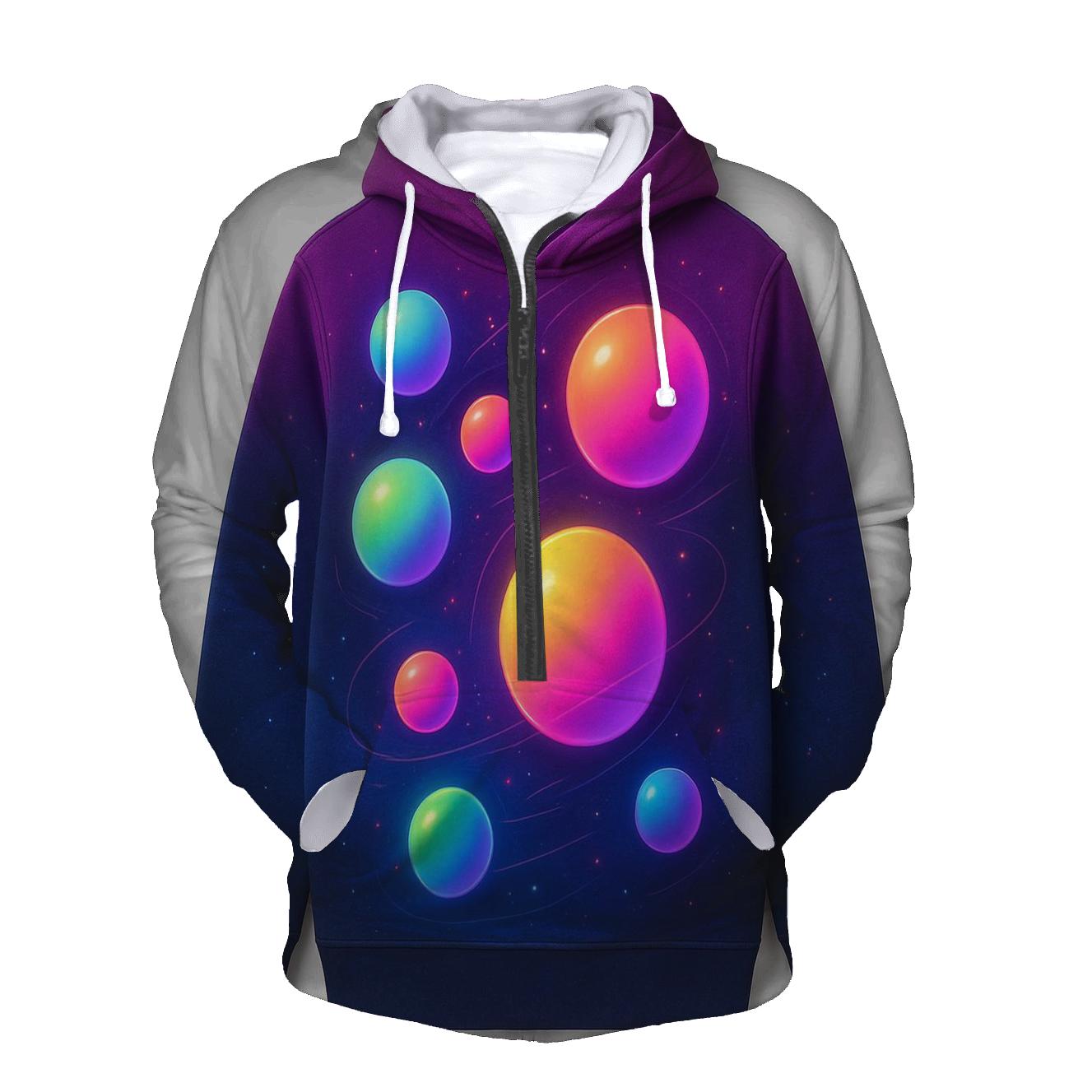 Orbiting Spheres Gradient Playground graphic hoodies