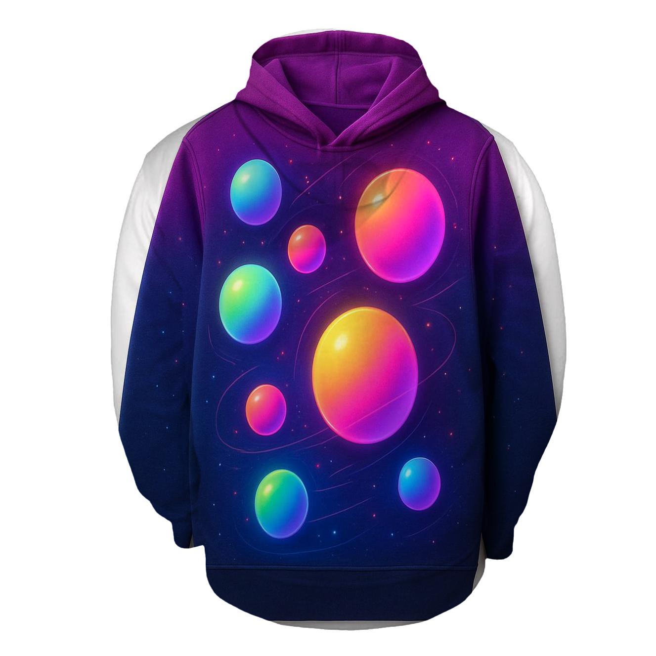 Orbiting Spheres Gradient Playground graphic hoodies
