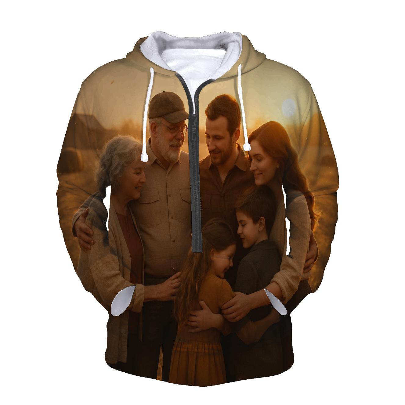 Golden Field Family Harvest Embrace graphic hoodies