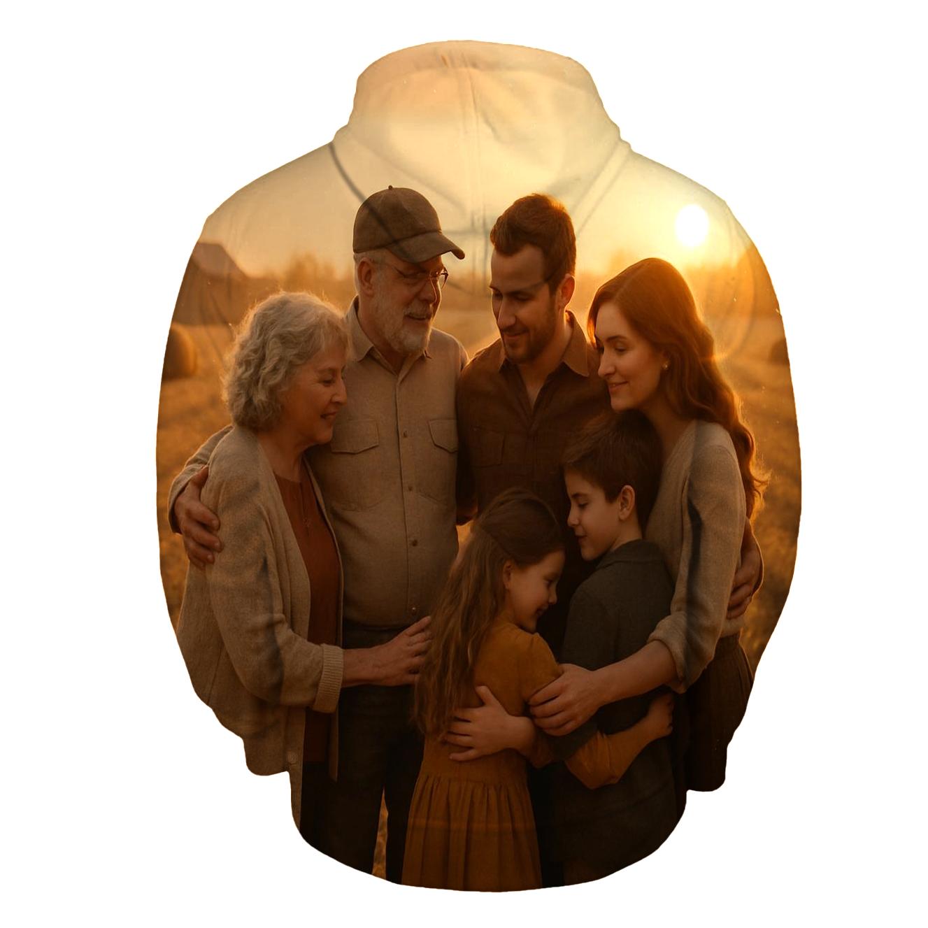Golden Field Family Harvest Embrace graphic hoodies