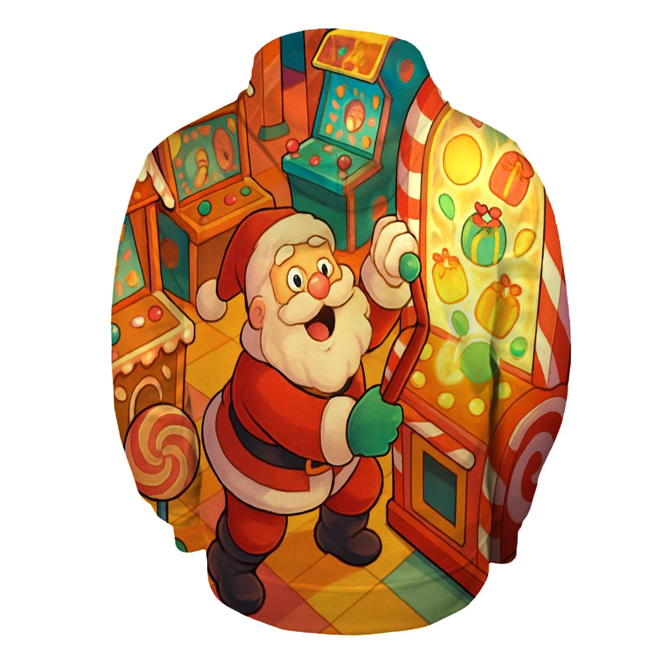 Retro Candy Arcade Santa hoodie styles