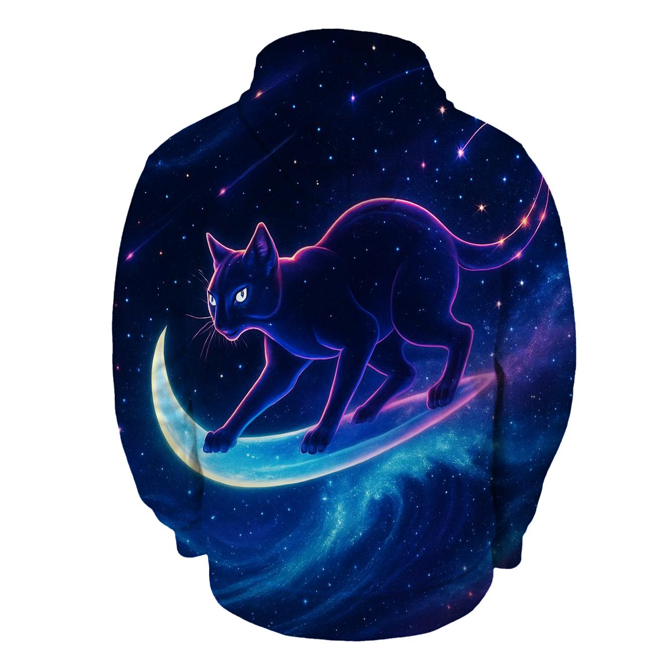Celestial Tide Surfer Cat hoodie designs