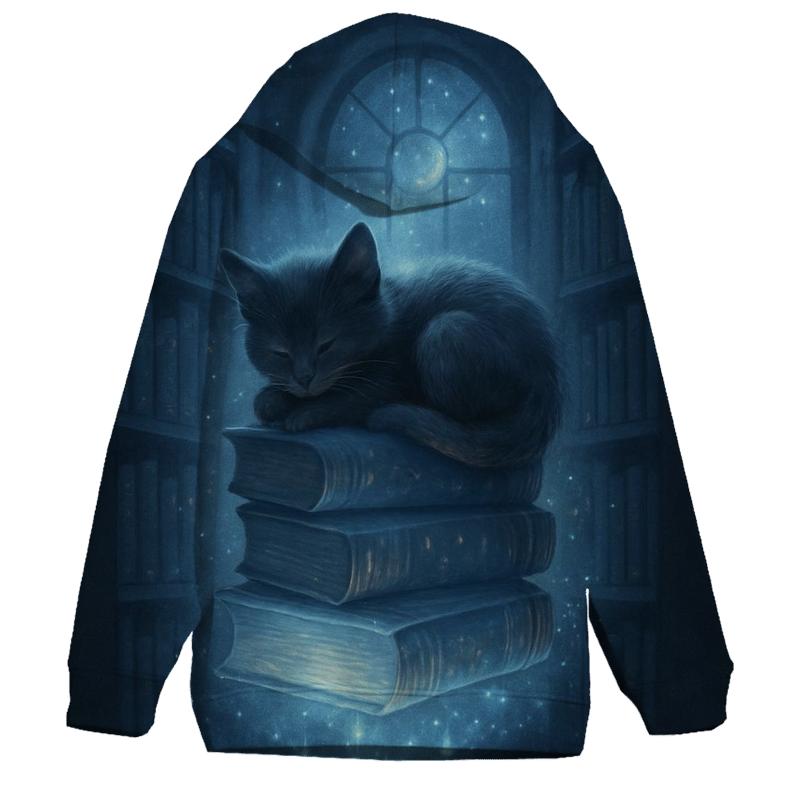 Moonlit Library Cat Nook hoodie trends