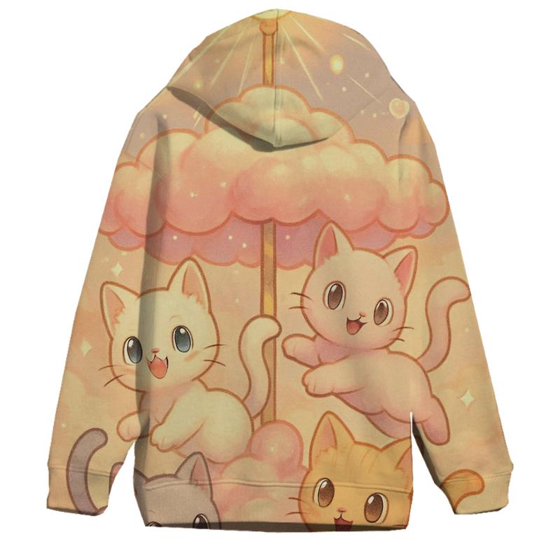 Cotton Candy Cloud Carousel Cats hoodies fashion
