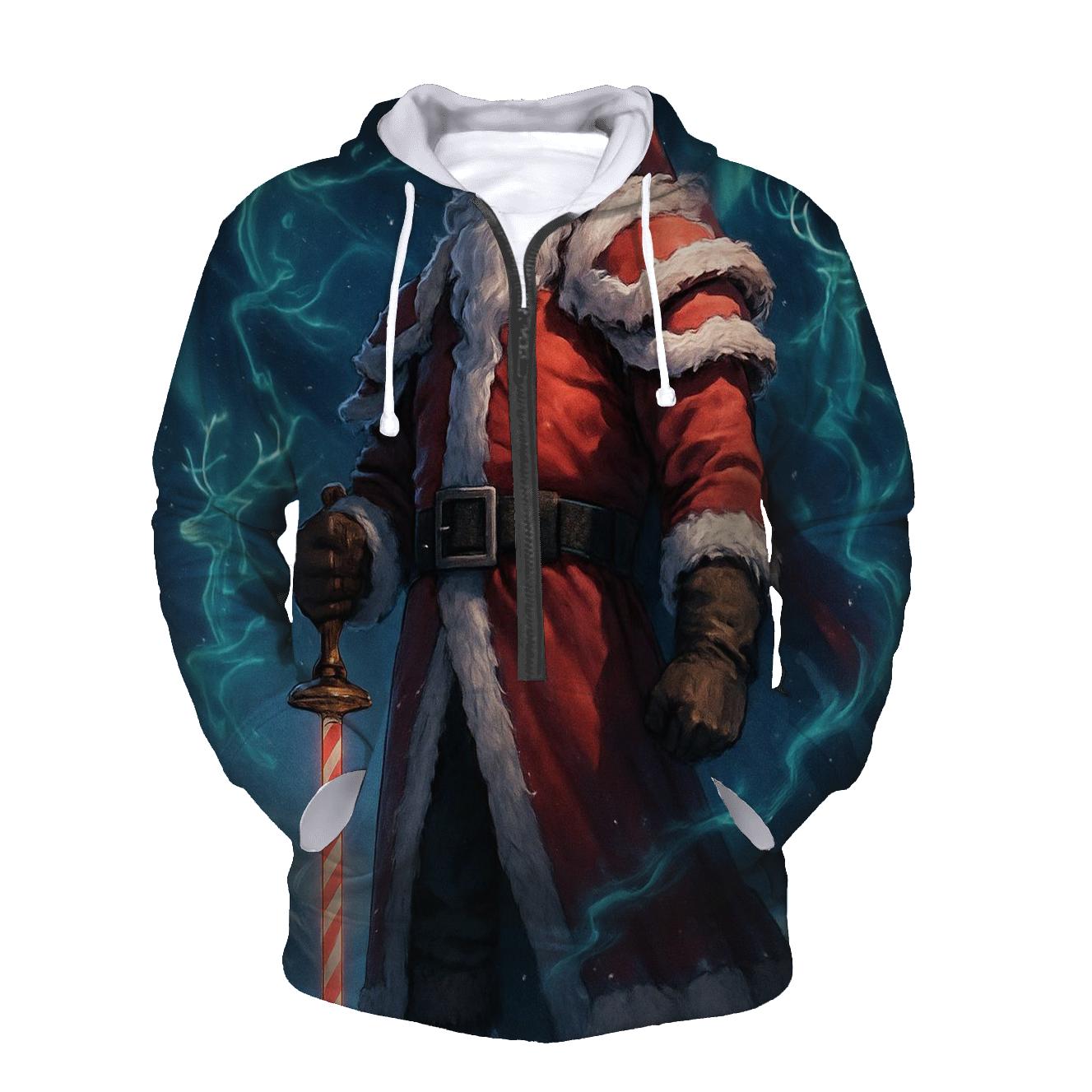 Arctic Samurai Santa Guardian printed hoodies