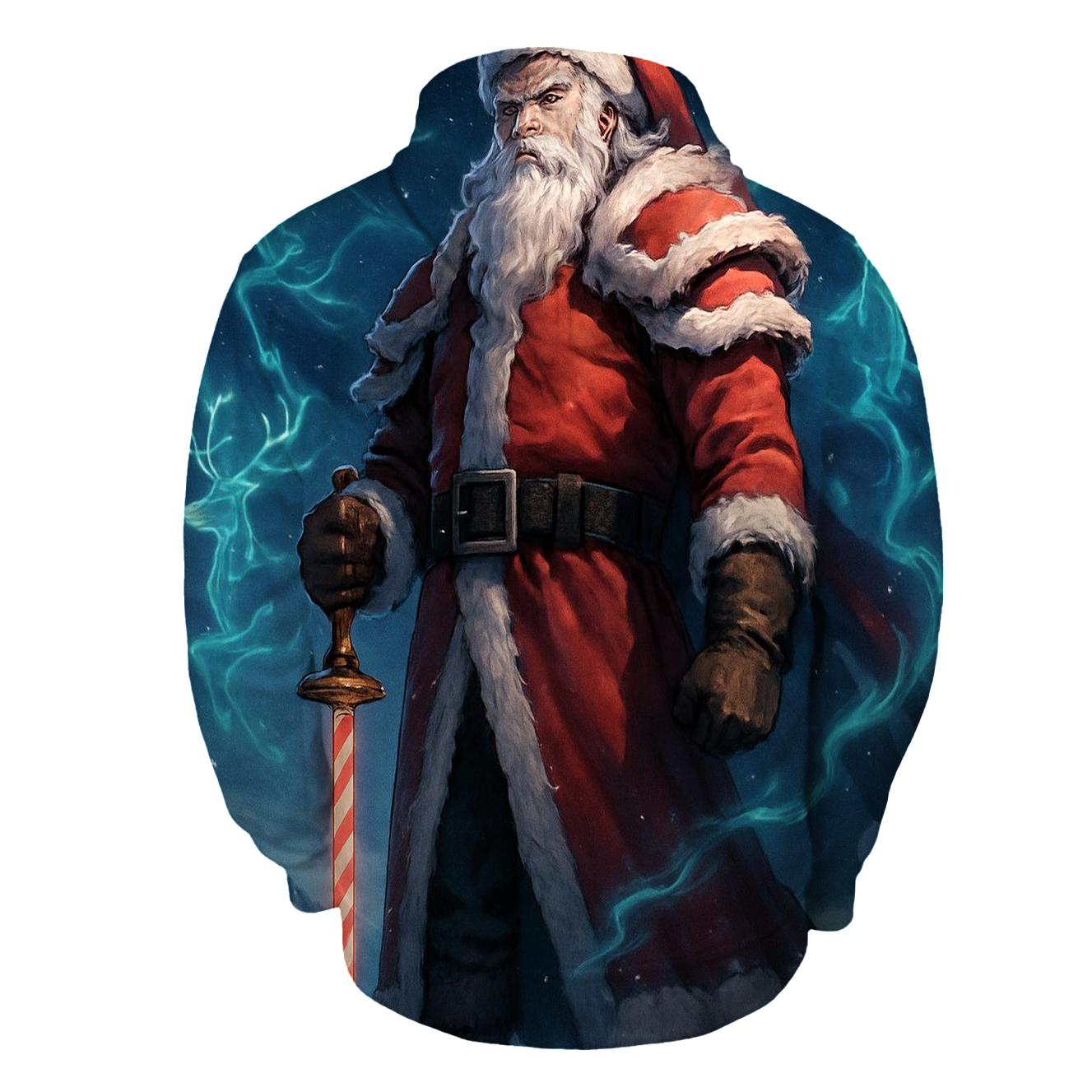 Arctic Samurai Santa Guardian printed hoodies