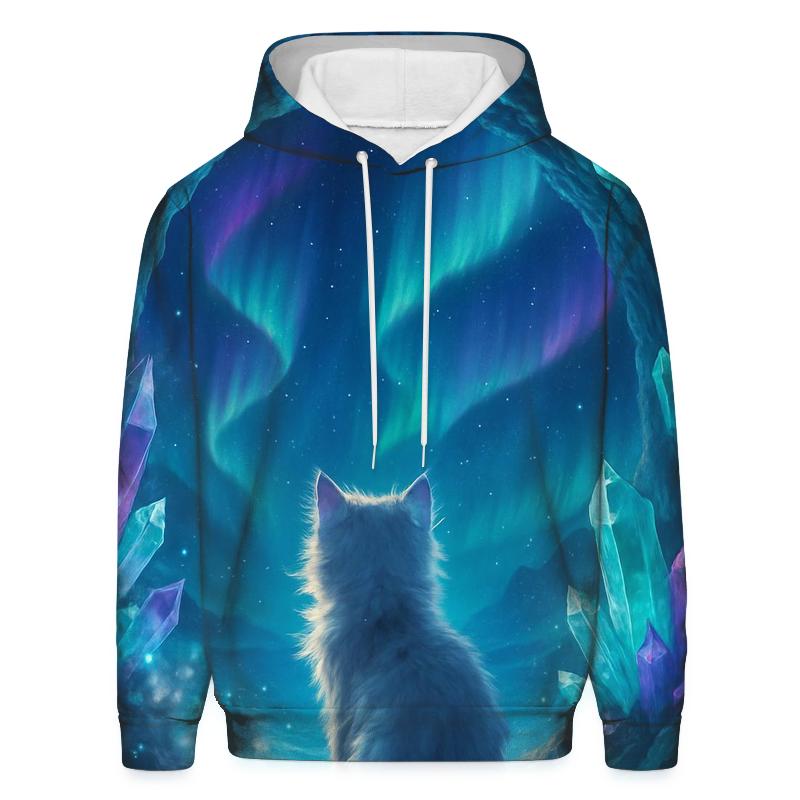 Crystal Cave Stargazer Cat lightweight hoodies