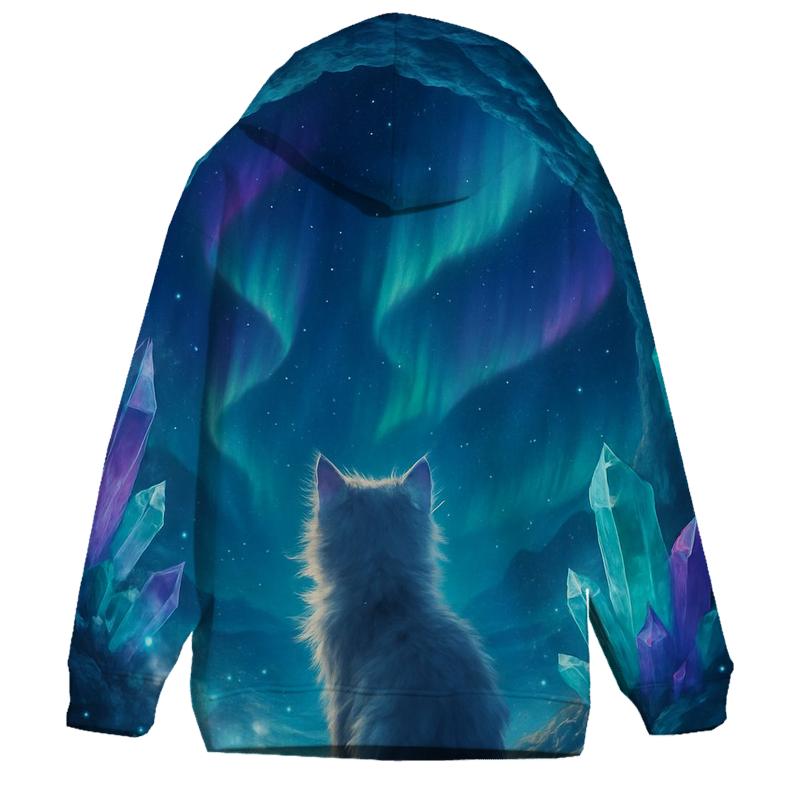 Crystal Cave Stargazer Cat lightweight hoodies