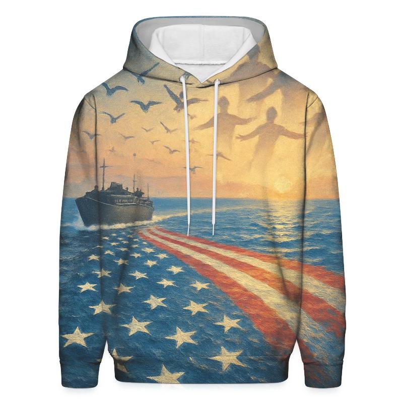 Liberty Wings Over The Ocean Return printed hoodies