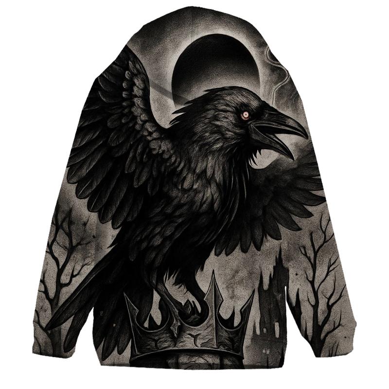 Raven Crowned Eclipse embroidered hoodies