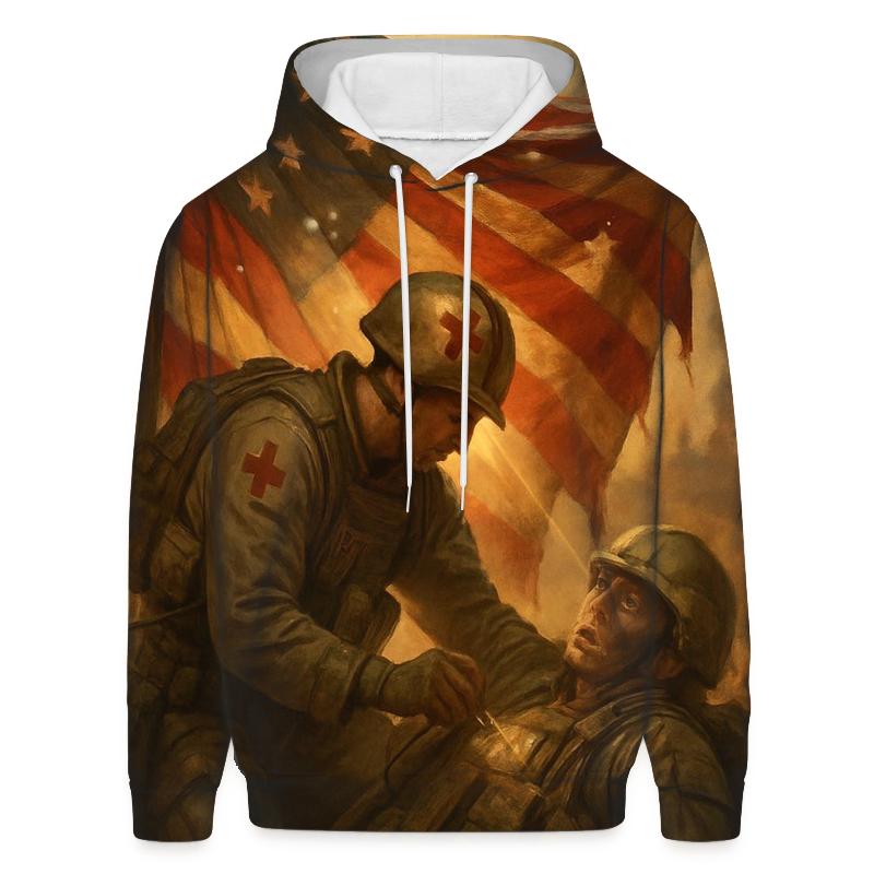 Flag Of The Quiet Medics graphic hoodies