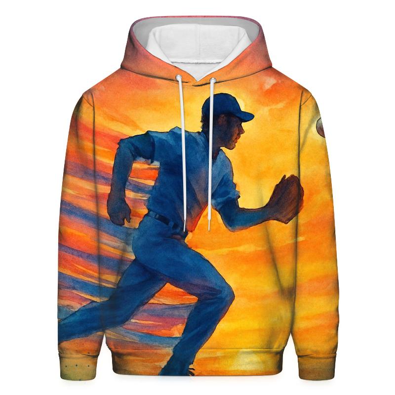 Sunset Outfield Chase embroidered hoodies