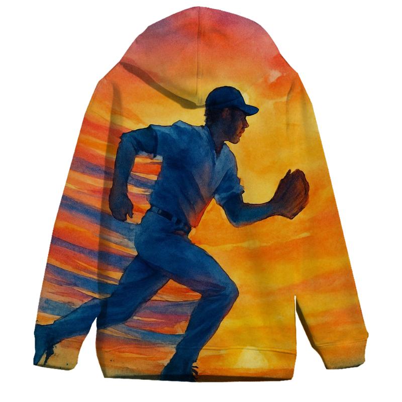 Sunset Outfield Chase embroidered hoodies