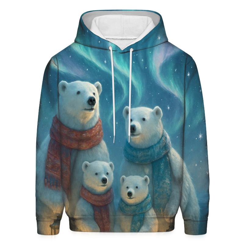 Aurora Polar Bear Carolers lightweight hoodies