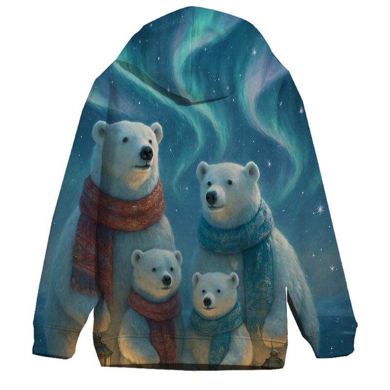 Aurora Polar Bear Carolers lightweight hoodies
