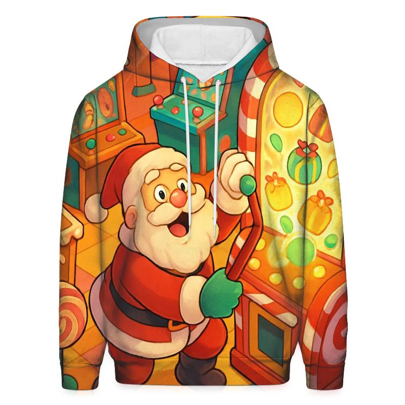 Retro Candy Arcade Santa zip-up hoodies