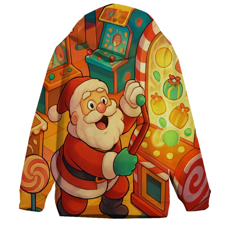 Retro Candy Arcade Santa zip-up hoodies