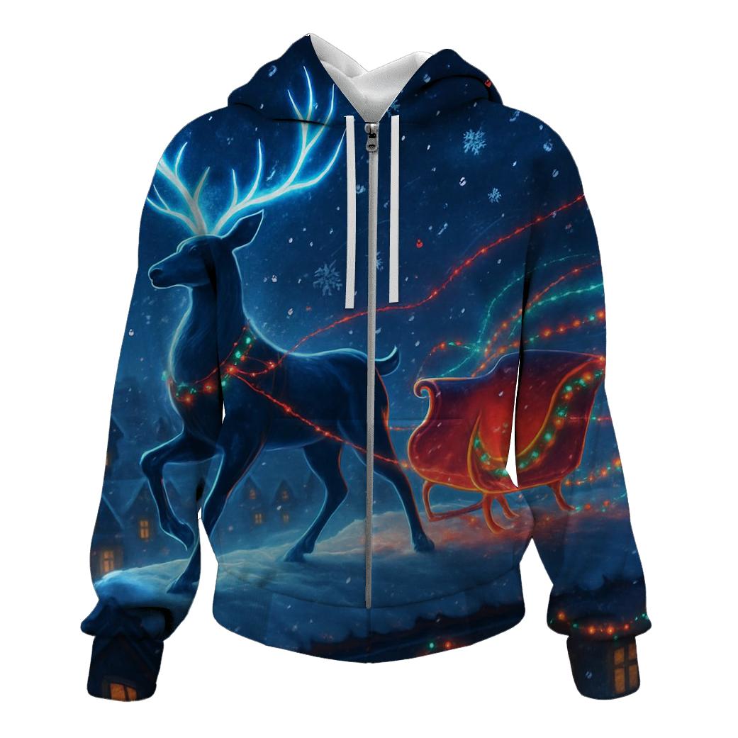 Midnight Reindeer Light Parade hoodies fashion