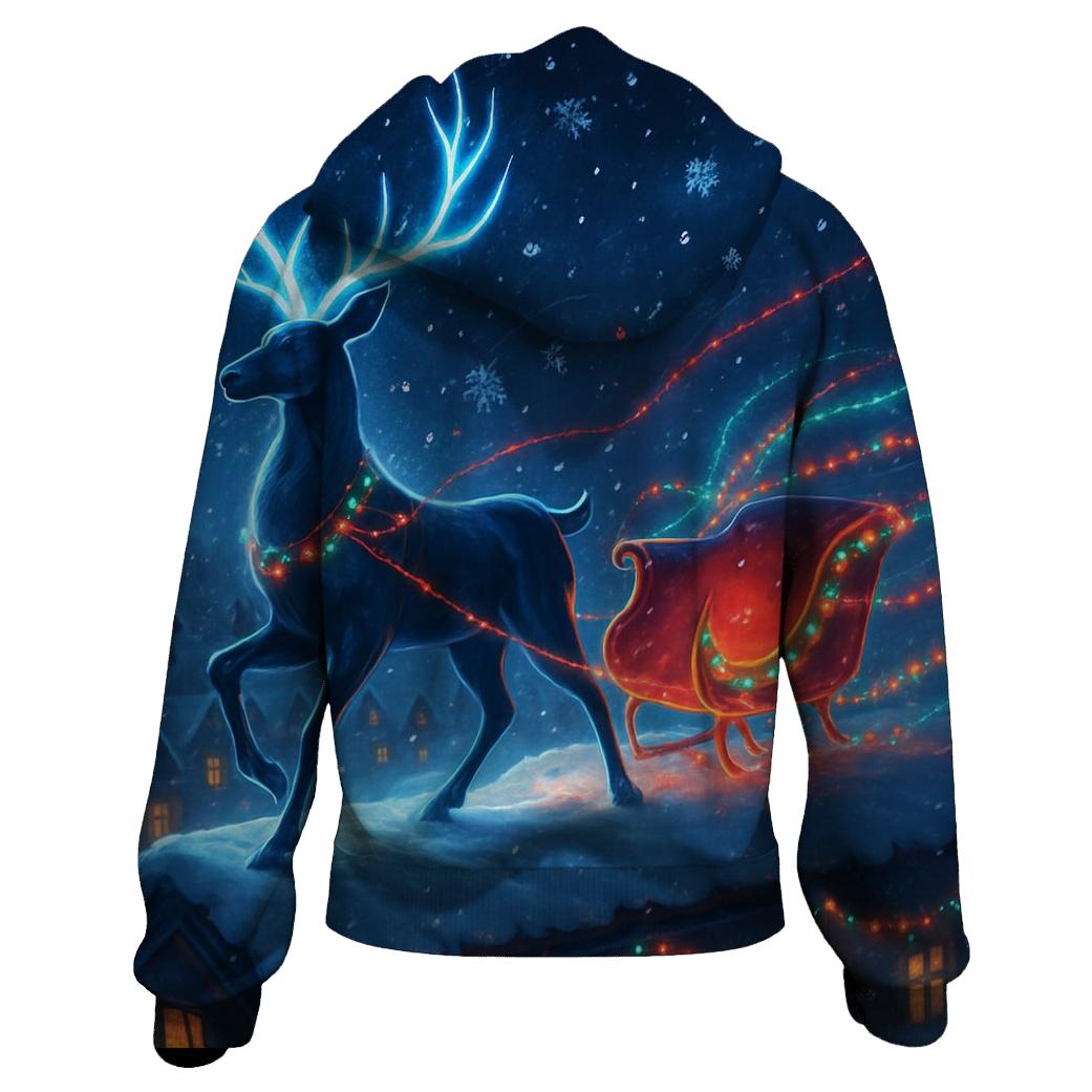 Midnight Reindeer Light Parade hoodies fashion