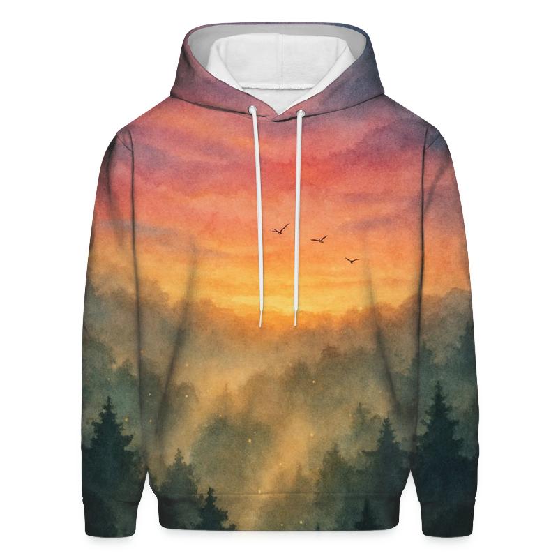 Forest Canopy Ember Sky printed hoodies