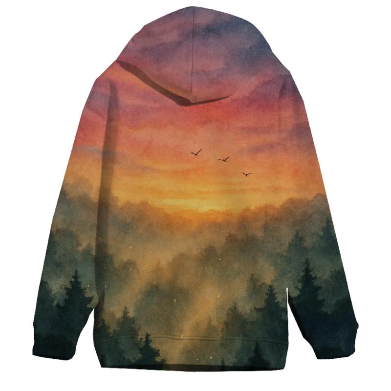 Forest Canopy Ember Sky printed hoodies