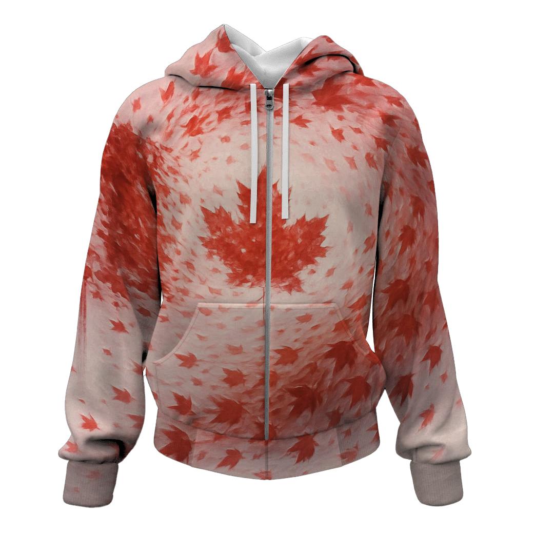 Canadian Flag Surreal Maple Wind graphic hoodies