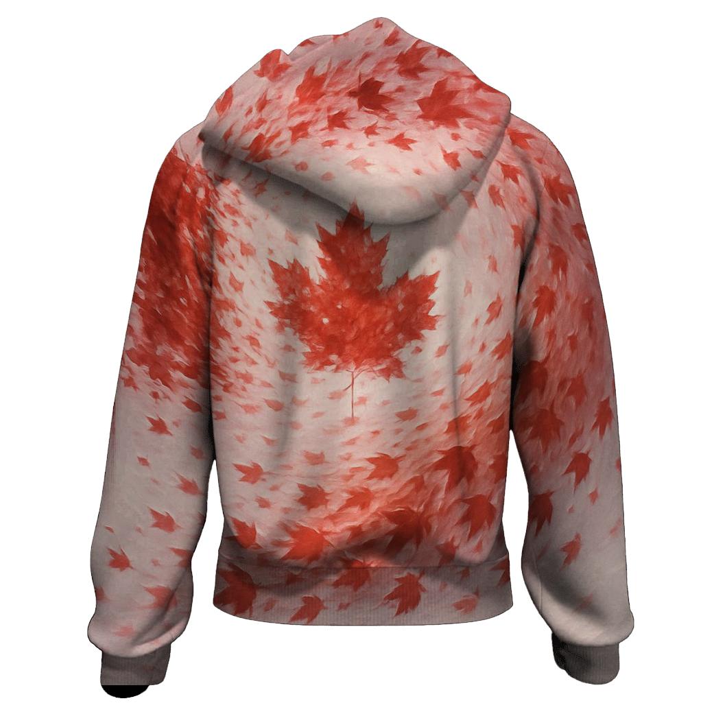 Canadian Flag Surreal Maple Wind graphic hoodies