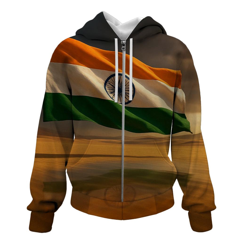 Indian Flag Desert Mirage Reflection premium hoodies