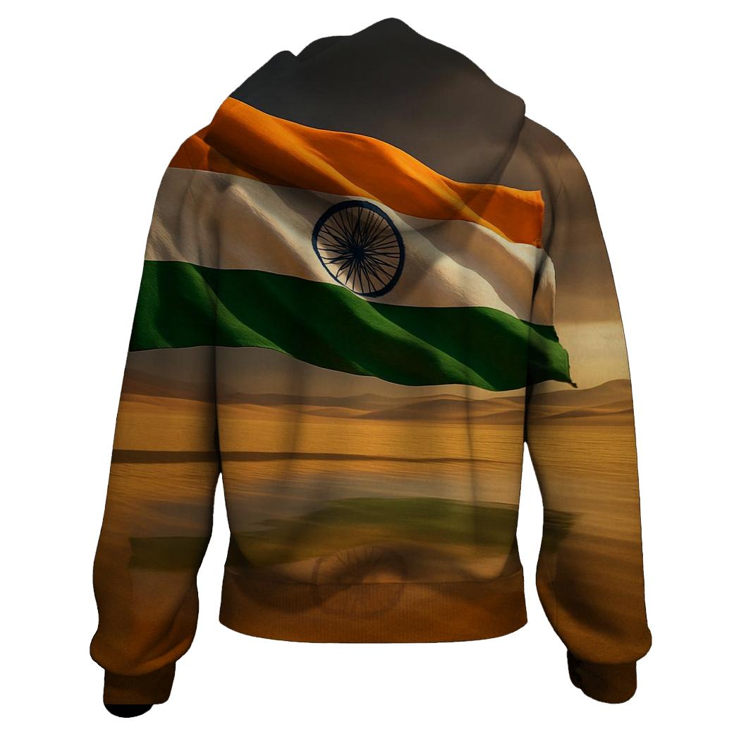 Indian Flag Desert Mirage Reflection premium hoodies