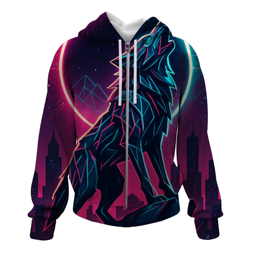 Neon Eclipse Howler graphic hoodies