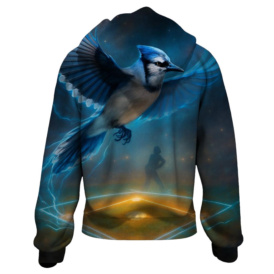 Nebula Diamond With Blue Jays Flight zip-up hoodies