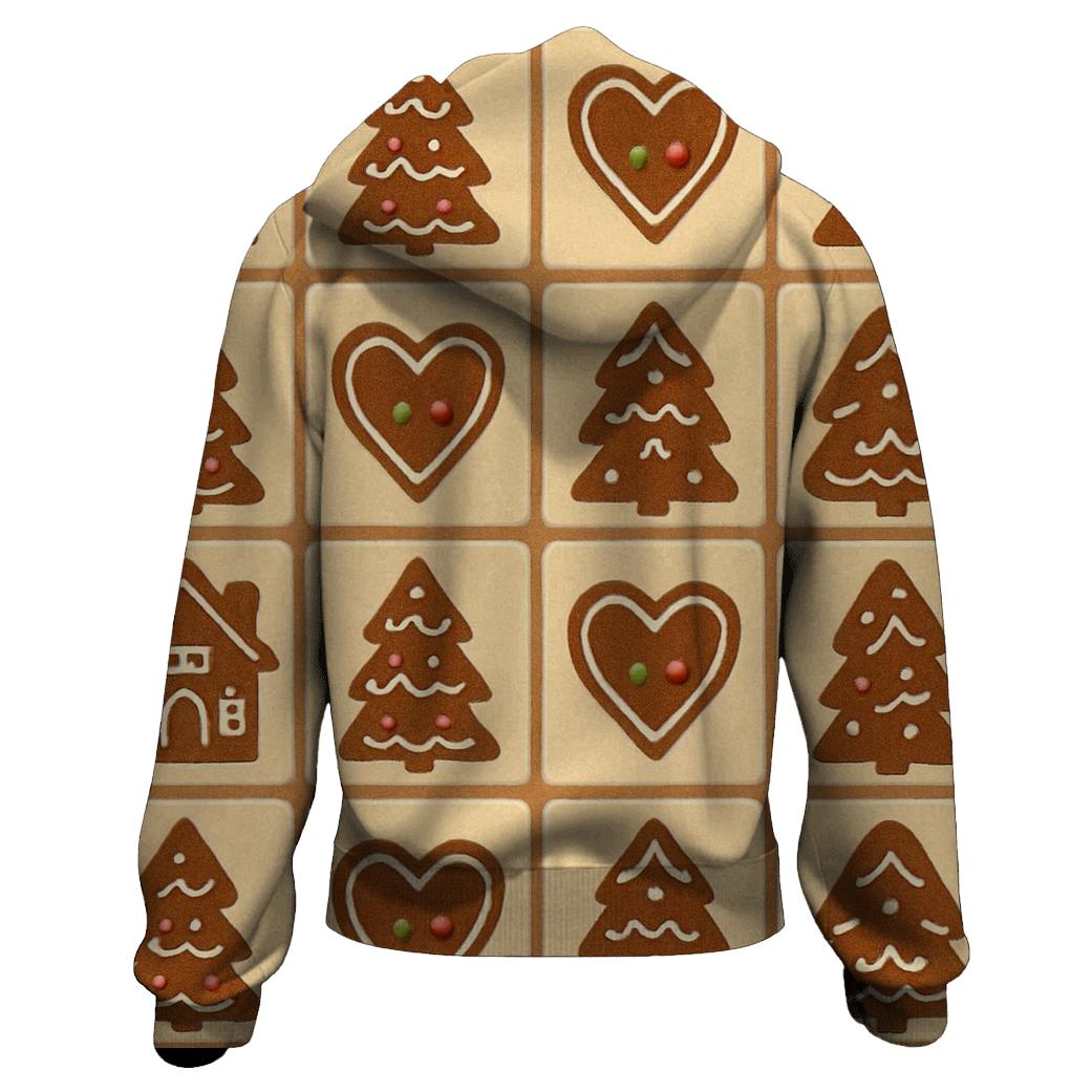 Gingerbread Village Tile Grid designer hoodies