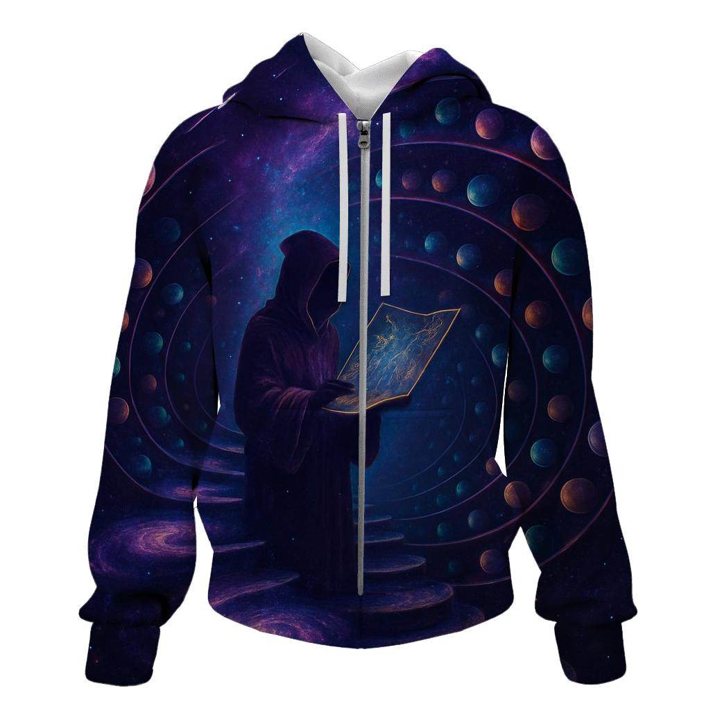 Celestial Library Of Spiral Worlds embroidered hoodies