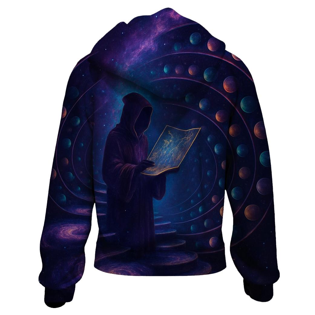 Celestial Library Of Spiral Worlds embroidered hoodies