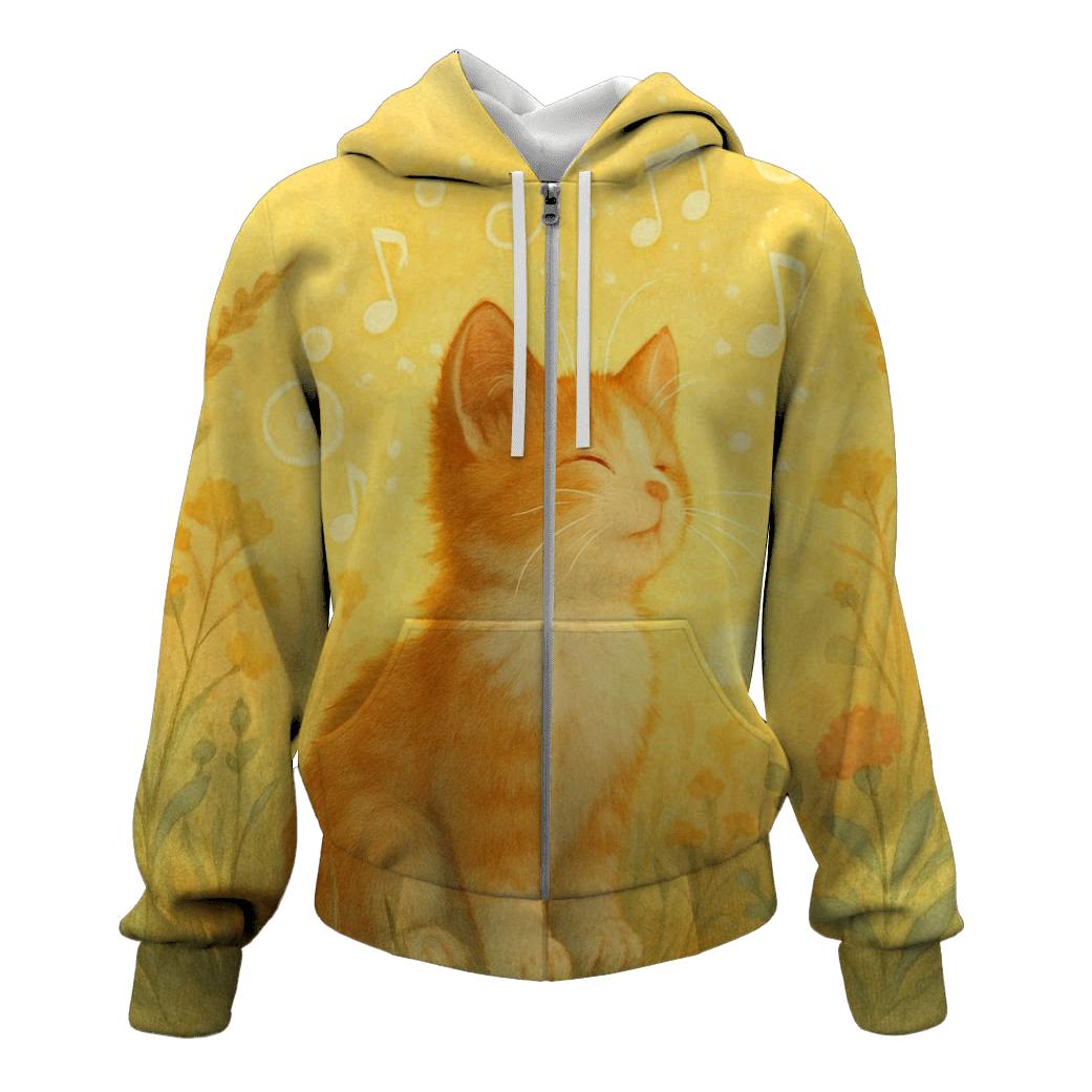 Sunrise Meadow Melody Cat designer hoodies
