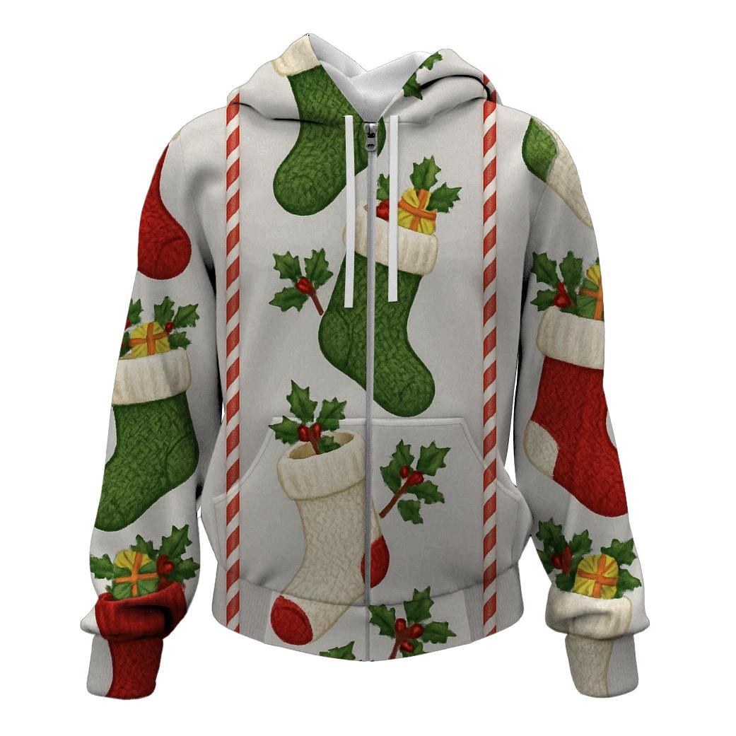 Christmas Stocking Stripe Border premium hoodies