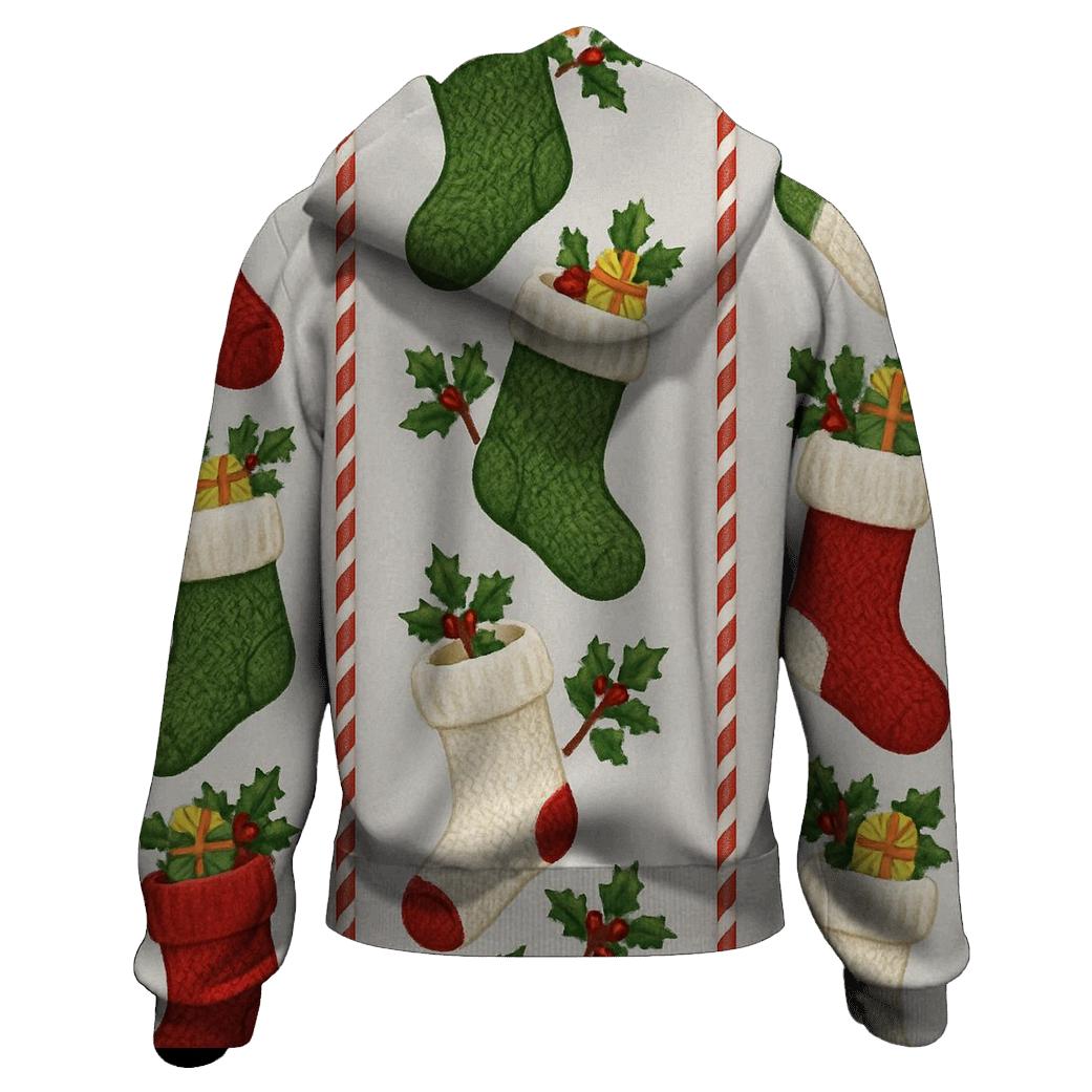 Christmas Stocking Stripe Border premium hoodies