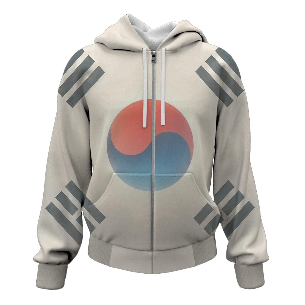 South Korean Flag Sky Portal Abstract embroidered hoodies