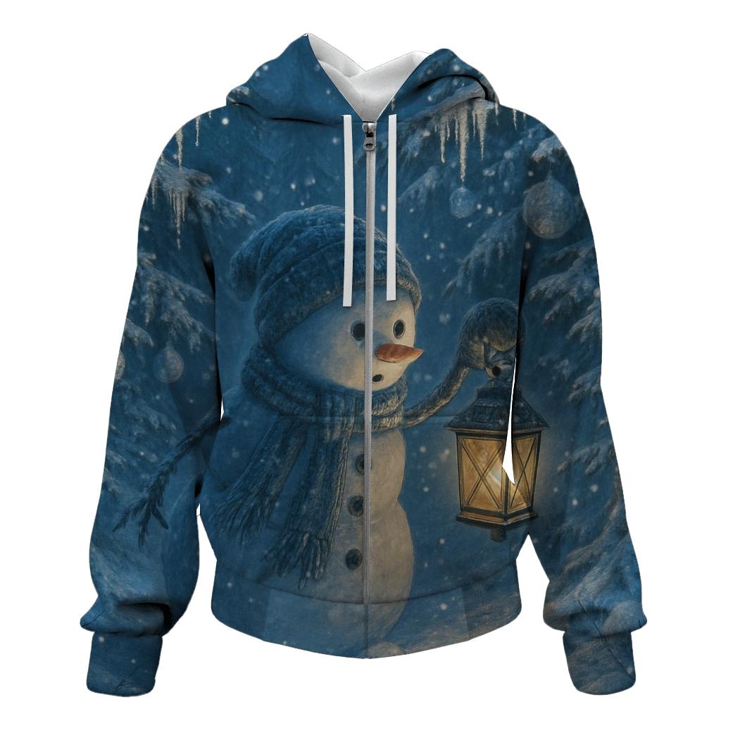 Snowman Lantern Forest Walk hoodie trends