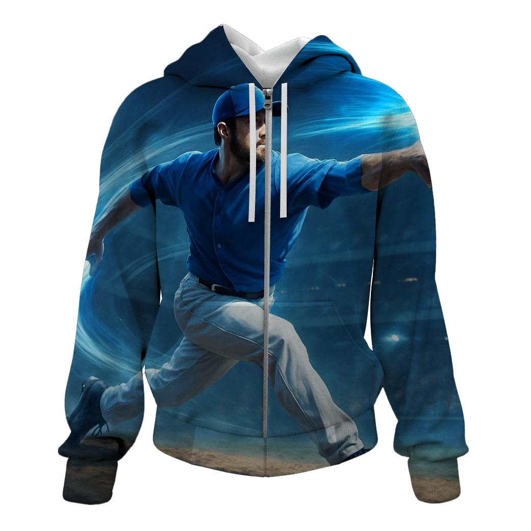 Blue Comet Pitcher Arc graphic hoodies