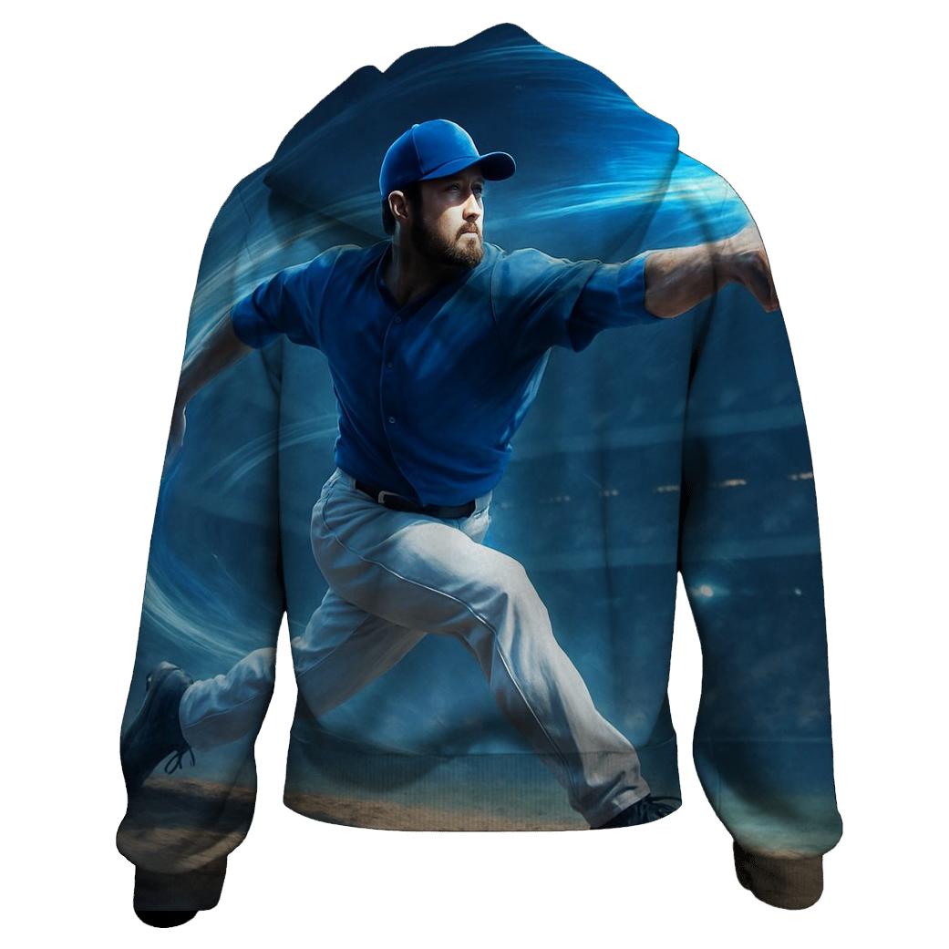 Blue Comet Pitcher Arc graphic hoodies
