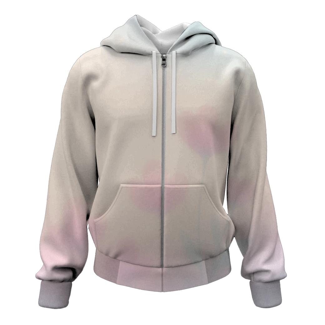 Pastel Mist Gradient Garden zip-up hoodies