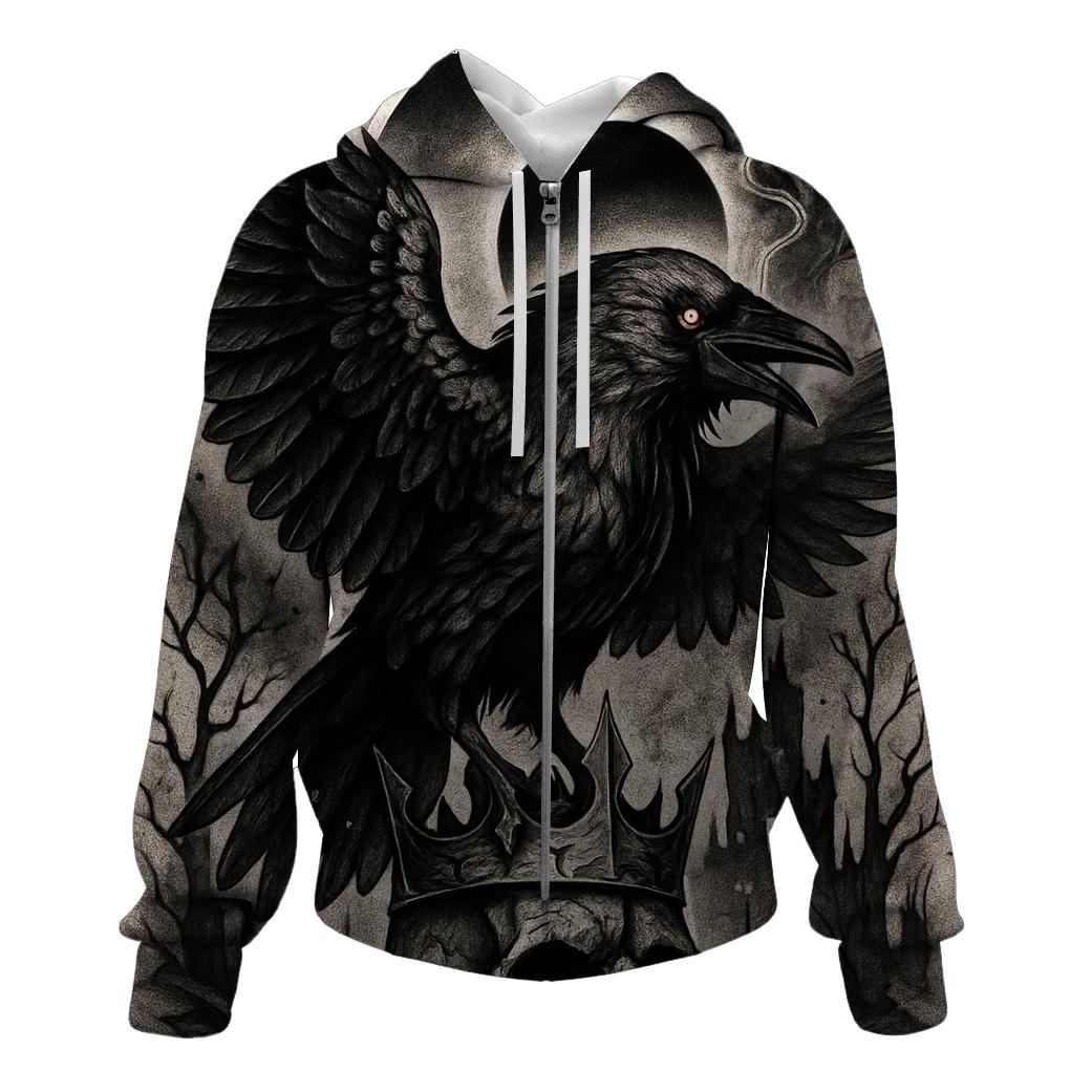 Raven Crowned Eclipse designer hoodies
