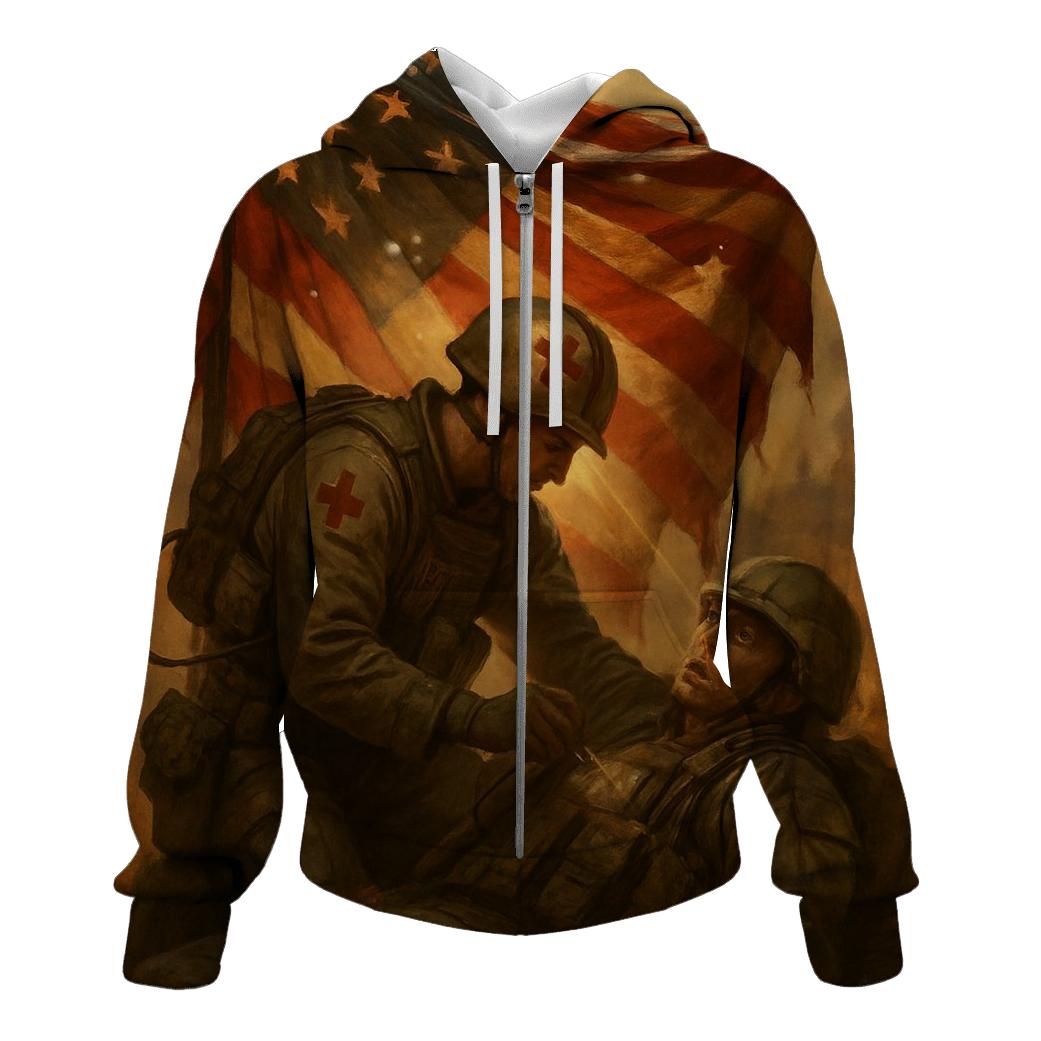 Flag Of The Quiet Medics heavyweight hoodies