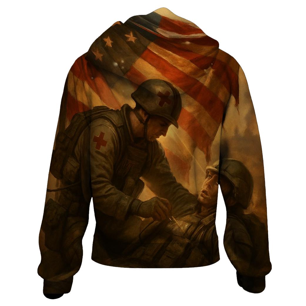 Flag Of The Quiet Medics heavyweight hoodies