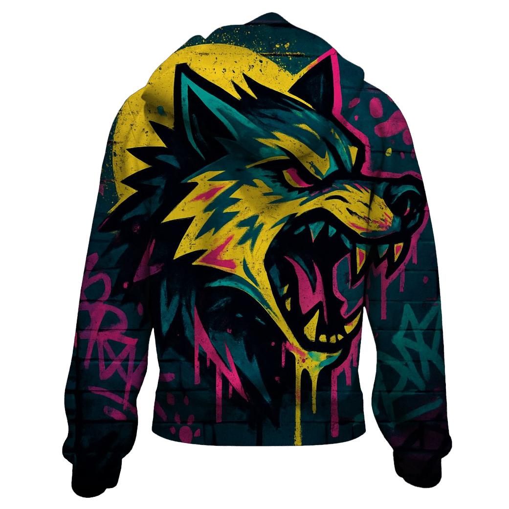 Street Graffiti Lunar Wolf premium hoodies
